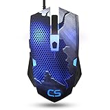Gaming Mouse, IREALIST High Precision USB Wired Gaming Mouse with 3 Smoothing LED Colors 4 Adjustable DPI Levels(800/1200/1600/2400),5 Button, for Pro Game Notebook, PC, Laptop, Computer