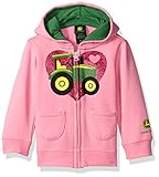 John Deere Girls' I Heart Tractor Fleece, Medium Pink, 24 Months