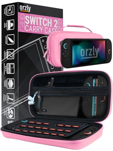 Orzly Tragetasche für die Nintendo Switch 2 (2025) Konsole, 7,9 Zoll Bildschirmschutz, Hartschalenetui mit intelligenter Aufbewahrung für Zubehör und Spiele, Ta