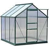 Outsunny 6'L x 6'W x 7'H Polycarbonate Portable Walk-In Garden Greenhouse
