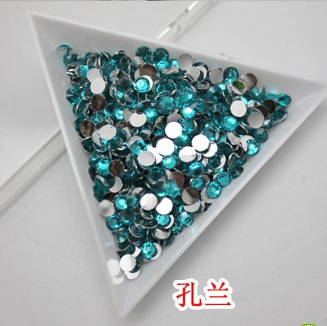 Beading Station 1440-Piece BSI Flat Back Brilliant 14-Cut Round Rhinestones, 3mm-10ss, Turquoise Blue