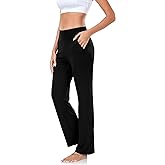 ADANIKI Women’s Yoga Pants with Pockets, High Waisted Bootcut Straight-Leg Pants for Women, Loose Comfy Modal Sweatpants