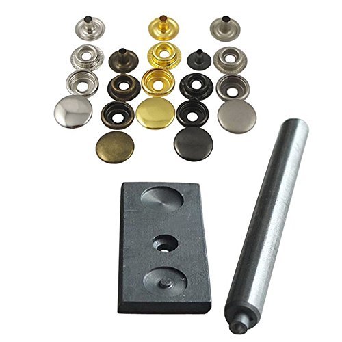 One Setting Tool + 50 PCS 1/2" 12mm Fastener Rapid Rivet Button Snap Stud Mix-Color
