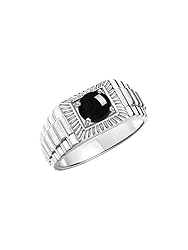 Rylos Men's Ring Sterling Silver Ring, 7MM Round