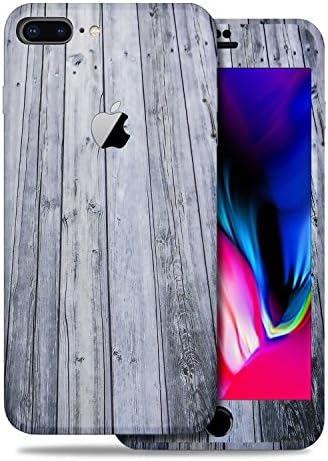 TortugaAmor Apple iPhone 8 Plus Anti-Scratch Vinyl Skin, Aged Wood Texture Protective Vinyl Skin Cover Wrap Sticker Skins 10pack [ 1 Back, 3 Top, 3 Bottom, 3 Camera ]