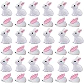 AWEELON 120PCS Miniature Rabbit Figurines, Mini Resin Rabbits Fairy Garden Miniature Moss Landscape DIY Terrarium Crafts Ornament Accessories for Home Décor