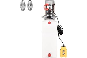 LCyindu 8 Quart 2 Gallon Hydraulic Power Unit 12V DC Single Acting Hydraulic Pump Plastic Reservoir Dump Trailer Pump for Dump Trailer Car Lifting