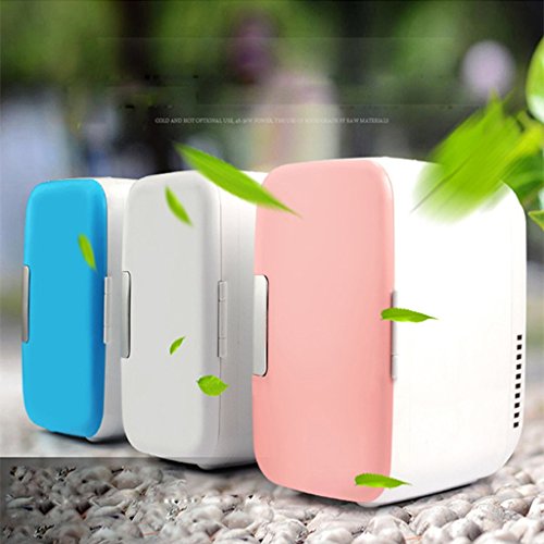 Car Refrigerator Jadeking@ 4L Refrigeration, Cold And Warm Car Dual-use Portable Hand Style 220V AC / 12V DC (Color : Pink)