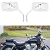 DREAMIZER M10 Motorfiets Zijspiegels, Chrome Rechthoek Motorfiets Achteruitkijkspiegel Spiegels voor Bobber ATV Street…