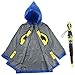 DC Comics Kids Umbrella and Poncho Raincoat Set, Batman & Superman Boys Rain Wear for Toddler 2-3 or Kids 4-7