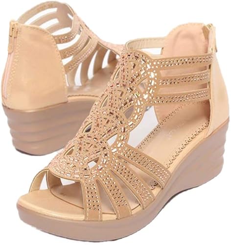 Amazon Kanna 2色グラディエーターサンダル レディース シューズ ウェッジソール サンダル 夏 シューズ 背伸び サンダル レディース サンダル ウエッジヒール シューズ 夏 サンダル 背伸び シューズ キラキラ シューズ 22 5cm ファッションサンダル