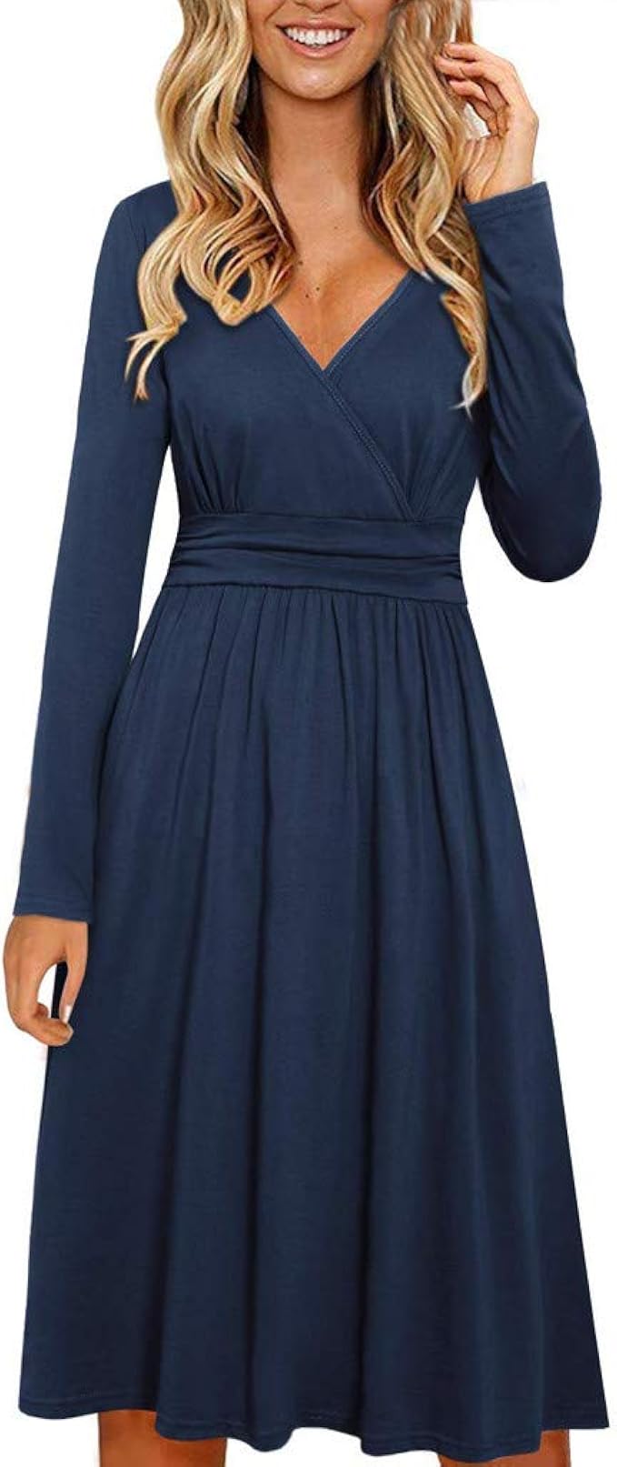 long sleeve flowy wrap dress