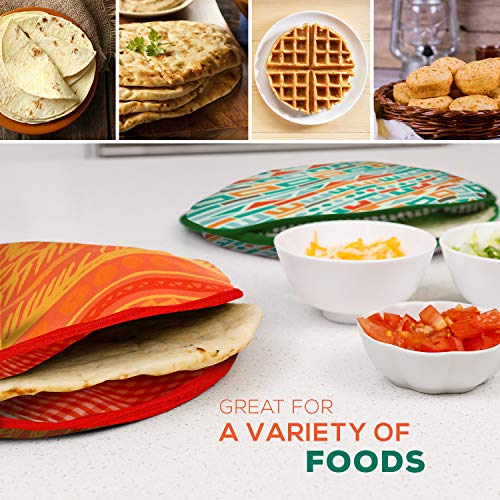 SIMPLUXX Microwaveable XLarge Tortilla Warmer Pouch 2 Pack 2 Fun