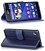 Sony Xperia Z3+ Wallet Case - VENA [vSuit] Draw Bench PU Leather Wallet Flip Cover with Stand and Card Slots for Sony Xperia Z3+ (Oxford Blue)