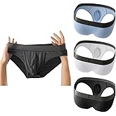 Cerahome Men's Boxers Briefs Fly Pouch Front Open Breathable Bulge Underwear Separated Pouch Trunks