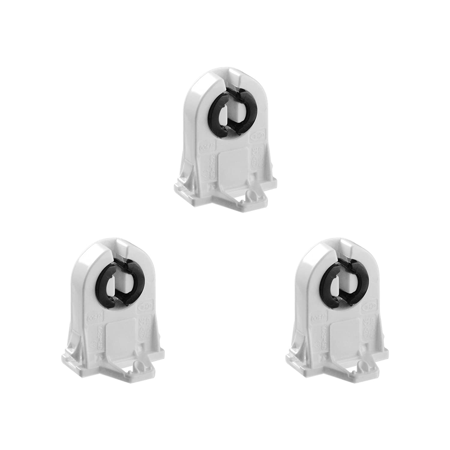 Othmro T8 Fluorescent Light Holder G13 Base Non-Shunted Tombstone Lamp Socket AC 500V 2A for LED Fluorescent Tube 7 Pcs