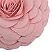 King Rose Handmade 3D Flower Decorative Throw Pillow Wool Cushion for Bed Living Room 14 Inches Round Pink