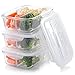 Glass Meal Prep Containers (3-Compartment) | Airtight Lids with In-Built Cutlery Slot and FREE Reusable Flatware Set | Microwavable and BPA-Free Food Portion Control Bento Lunch Boxes (3 Pack/ 32oz)