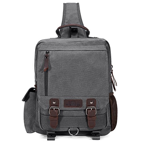 Plambag Canvas Sling Backpack Messenger Bag One Strap Travel Sport