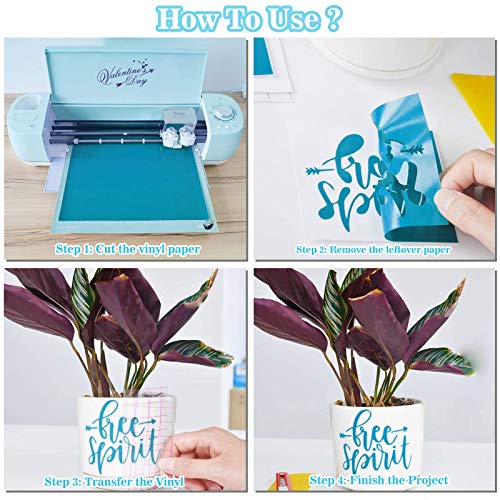 AISHNA Permanent Vinyl Bundle 12" X 12" Adhesive Vinyl Sheets, 1