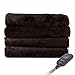 Holmes Oversized Sherpa/Velvet Heated Throw (Walnut)