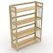 Stony Edge 4-Tier Folding Bookshelf | Natural Wood Finish | 45x32x11.5 Inches | Book Shelf for Books and Trinkets | No Assembly Required | Foldable & Small Bookshelf for Home and Office