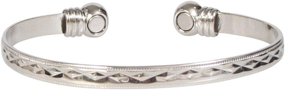 Copper Bracelets for Arthritis Magnetic with Therapy Pain Relief Magnets (Silver Patterned)