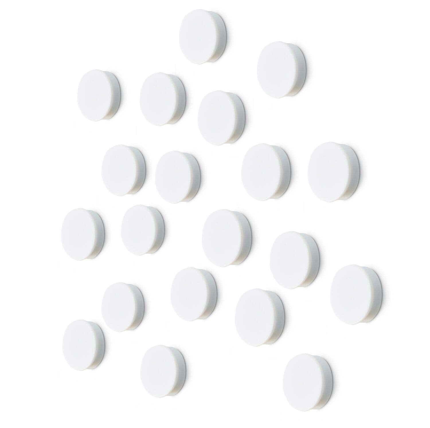 Scribble 30mm Round Whiteboard Magnets – 24 Pack Colourful Office Magnets for Classrooms, Meeting Rooms & Lockers (White)