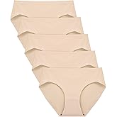FallSweet No Show Underwear for Women Seamless High Cut Briefs Mid-waist Soft No Panty Lines,Pack of 5