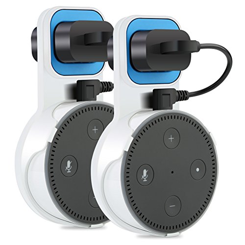 Click Here to See More Images The Original Outlet Wall Mount Hanger Stand for Home Voice Assistants No Messy Wires or Screws Dot Accessories, Wall Mount Stand Holder Stand Bracket for All-New Echo Dot 2nd Generation, 2 Pack White