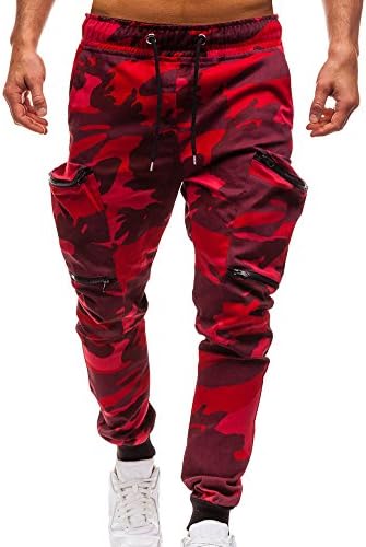 Spbamboo Mens Pants Slim Pockets Classic Joggers Zipper Pockets Sport Sweatpants