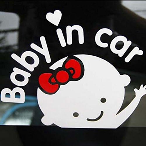1 Pc Stunning Modern Baby In Car Sticker Cute on Board Window Decor Safety Signs Girl Style Colors White