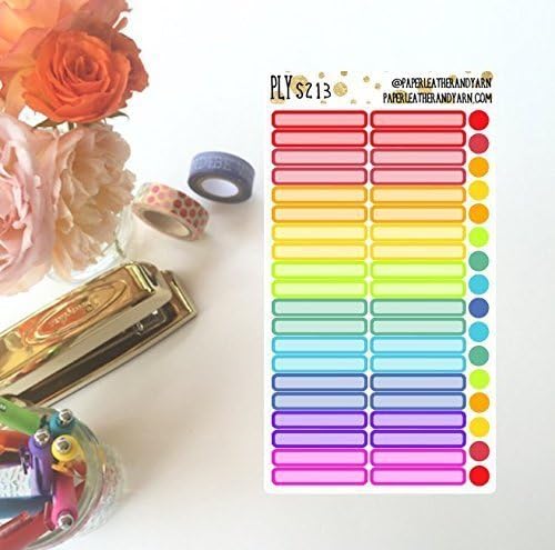 S106 Skinny Boxes - Brights (56 Stickers) | Erin Condren | Vertical | Horizontal | Hourly