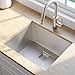 KRAUS Pax 22 1/2-inch 16 Gauge Undermount Single Bowl Stainless Steel Kitchen Sink, KHU23