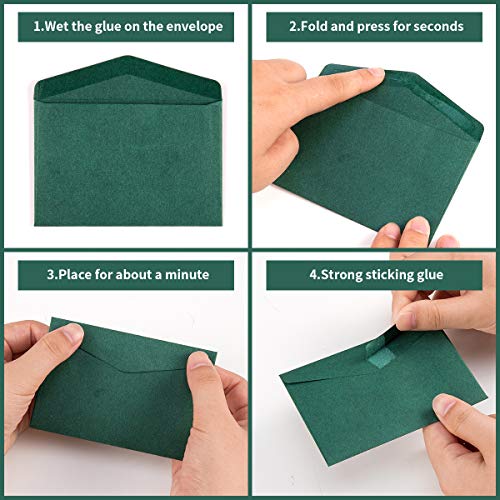 120 Pack Kraft Mini Envelopes Christmas Red and Green Envelopes Self-Adhesive Tiny Pockets for Holiday Small Gift Cards Invitations Business Notes(4.13"×2.76") - Thumbnail 2