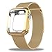 Mostof Compatible Apple Watch Band 38mm 42mm, Stainless Steel Mesh Strap with Case Protector Replacement for Apple Watch Series 1/2/3 Men Women, Gold