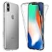 ZeKing iPhone X Case, iPhone 10 Case, 360 Degree Full Body Protective Anti-Scratches Front and Back Transparent TPU Design Gel Soft Case Cover for Apple iPhone X/iPhone 10 (5.8 inch)(Transparent)