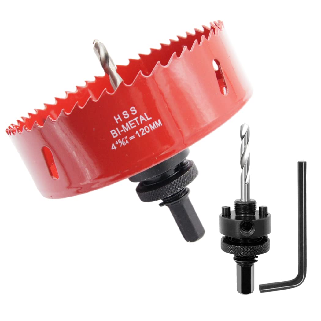 120mm Hole Saw, Drill Bit, LAIWEI A2 Hole Saw Heavy Duty Arbor Hole Cutter for Drilling Wood, Thin Sheet Metal, Aluminum Profile, PVC and Other Materials, Electric Drill Tool — image 1
