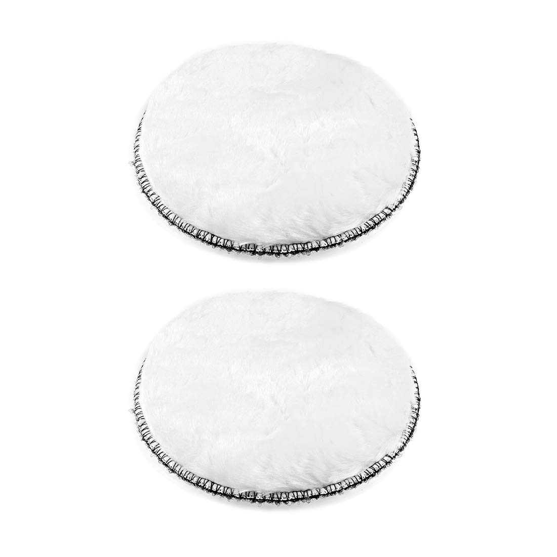 sourcing map 5" Wool Polishing Pad Hook and Loop Buffing Wheel for Orbital Polisher Buffer 2 Pcs