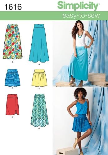 SIMPLICITY 1616 MISSES SKIRTS (6 EASY-TO-SEW) SIZE 8-16 - SEWING PATTERN