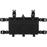 KRYDEX Tactical Triple Magazine Pouch 5.56 with 3 GP Pouches Detachable Tactical Placard for M4 M16