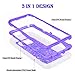 Galaxy S8 Plus Case, Dexnor Glitter 3D Bling Sparkle Flowing Liquid Case Transparent 3 in 1 Shockproof TPU Silicone Core + PC Frame Case Cover for Samsung Galaxy S8 Plus - Purple
