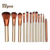 Chiak 12PCS/Pack Makeup Brushes Premium Synthetic Foundation Powder Concealers Eye Shadows Cosmetics Eyeliner Eyeshadow Blending Brush Sets