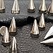 RUBYCA 30 Sets 13MM Silver Color Bullet Cone Spike and Stud Metal Screw Back for DIY Leather-Craft