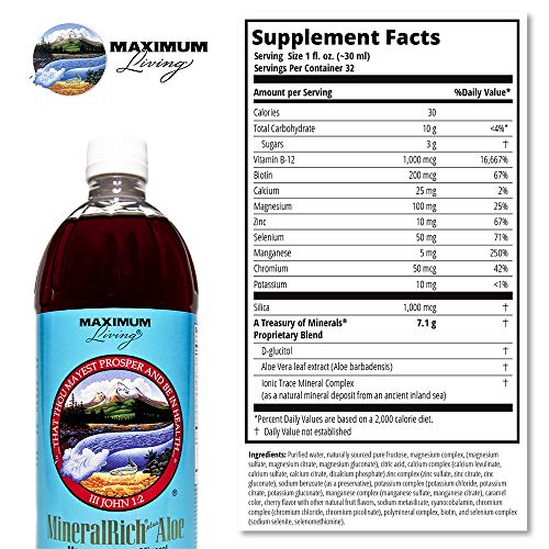 Maximum Living MineralRich Minerals Supplement with Aloe Liquid Blend