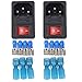 2pcs Male Power Socket 6A 250V AC 10A 125VAC Inlet Module Plug 5A Fuse Switch with 14Pcs Female 16-14 AWG Wiring Spade Crimp Terminals