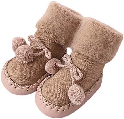 kaiCran Cotton Baby Booties -Best Fuzzy Gripper Socks-Solid Color Non-Slip Winter Thick Warm Socks
