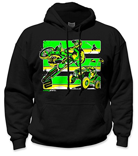 SafetyShirtz Full Throttle Hoody Black w/Green L