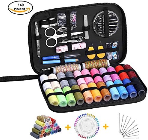 Sewing kit - over 140 Premium sewing accessories, Mini Travel sewing kit for Beginners, Most Useful &amp; Practical SEWING ACCESSORIES for Home, Office, Travel, Beginners &amp; Sewing Emergency