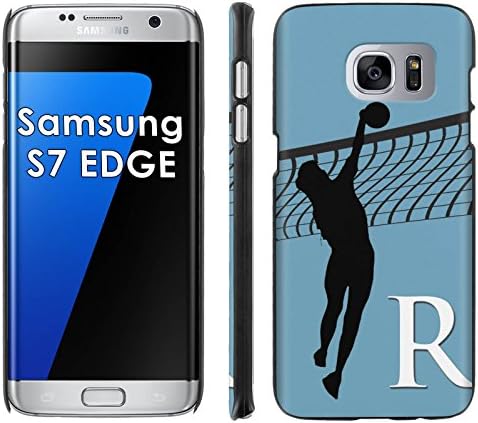Samsung Galaxy [S7 EDGE] Phone Cover, Volleyball Monogram R- Black Slim Clip-on Phone Case for [Samsung Galaxy [S7 EDGE]]